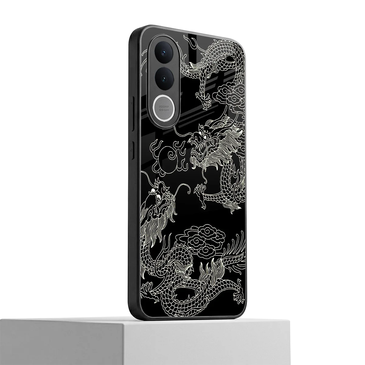 Dragons Black vivo v70 fe mobile cover | shockproof glass phone case