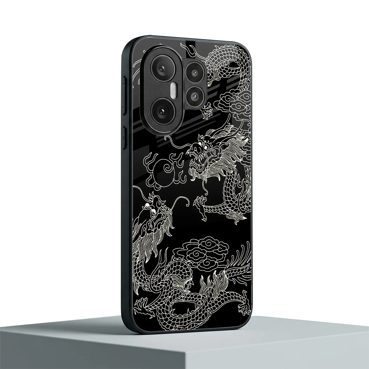Dragons Black vivo x200 fe mobile cover | shockproof glass phone case