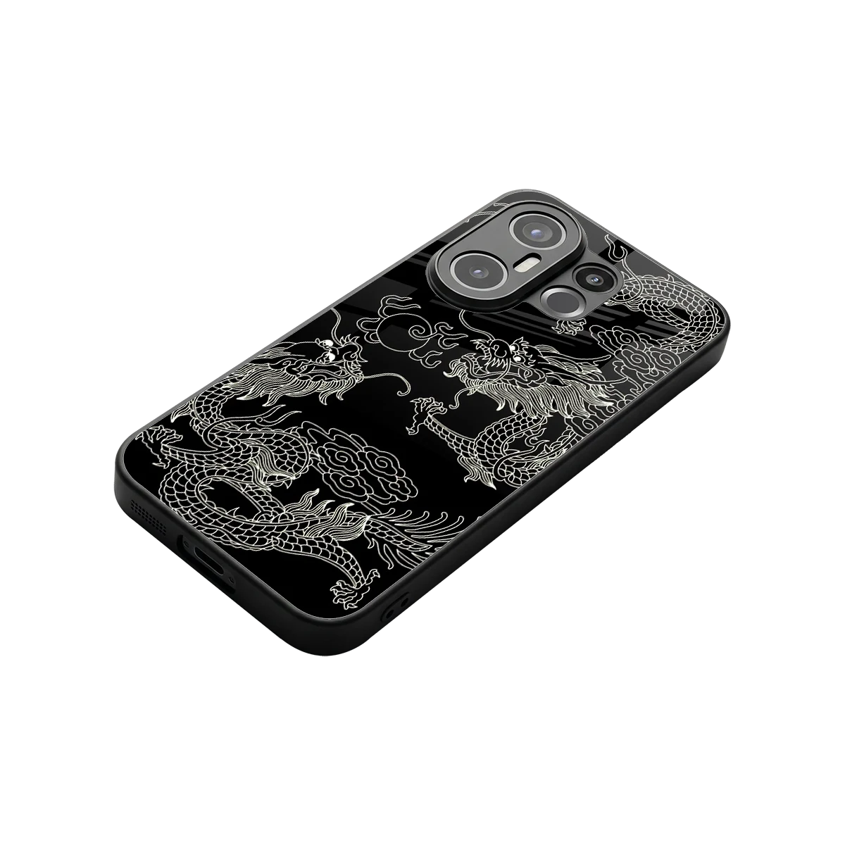 Dragons Black stylish phone case for vivo x200 fe | glossy glass and slim fit