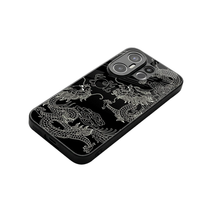 Dragons Black stylish phone case for vivo x200 fe | glossy glass and slim fit