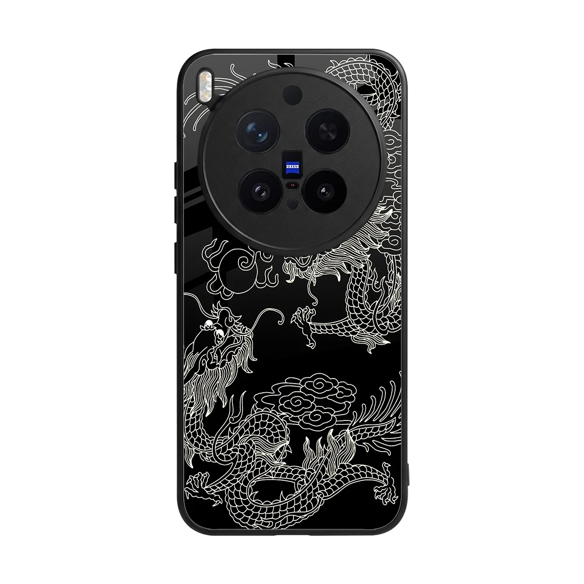 Dragons Black back phone cover | glass case for vivo x300 pro