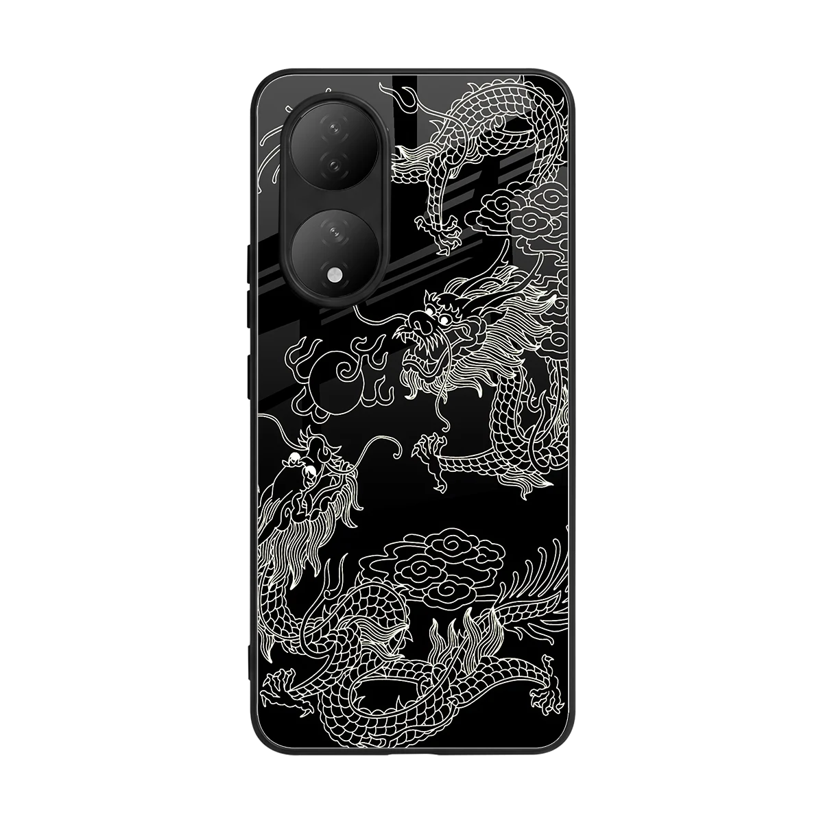 Dragons Black back phone cover | glass case for Vivo-y100