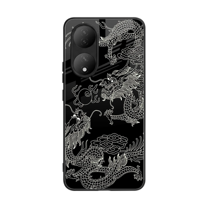 Dragons Black back phone cover | glass case for Vivo-y100