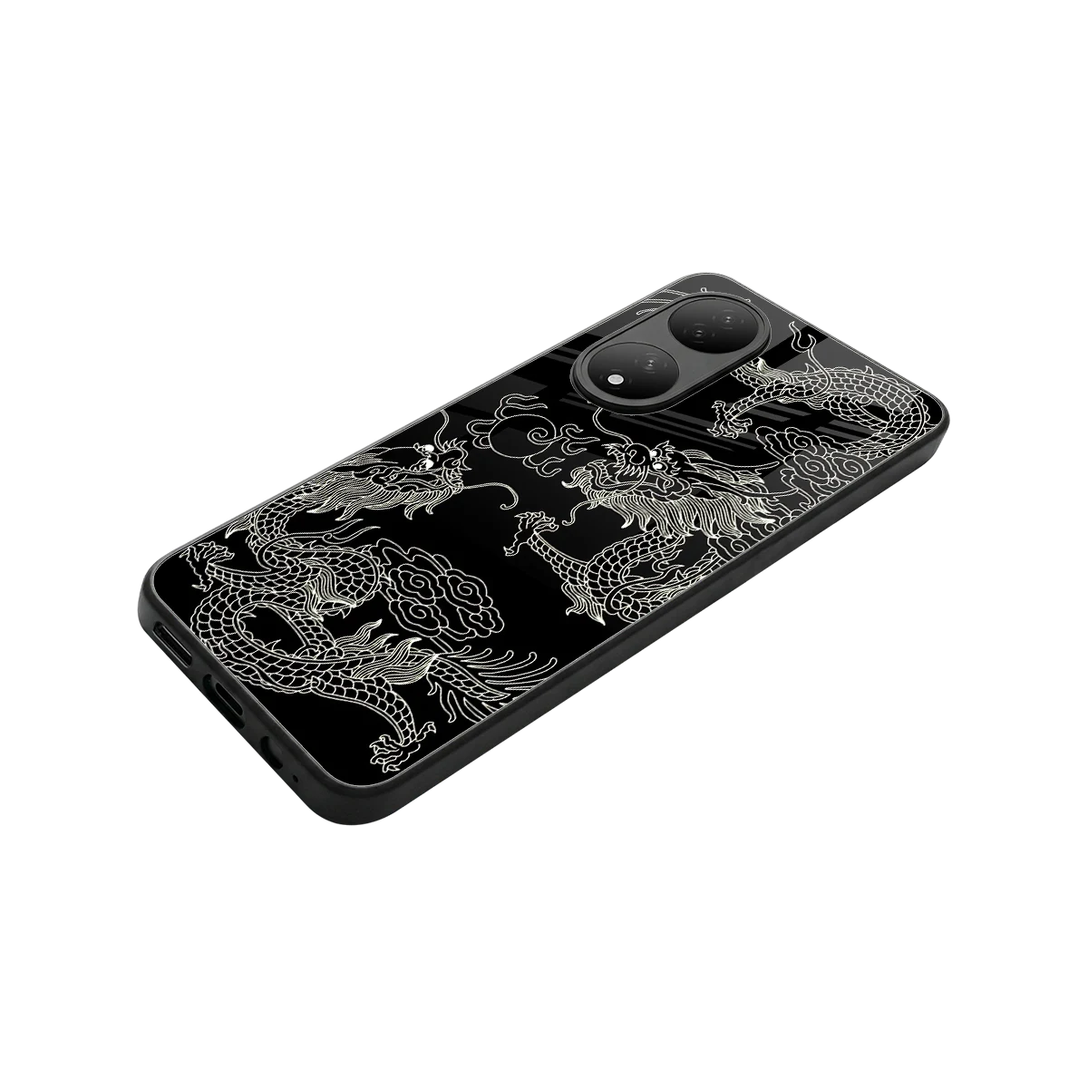 Dragons Black stylish phone case for Vivo-y100 | glossy glass and slim fit