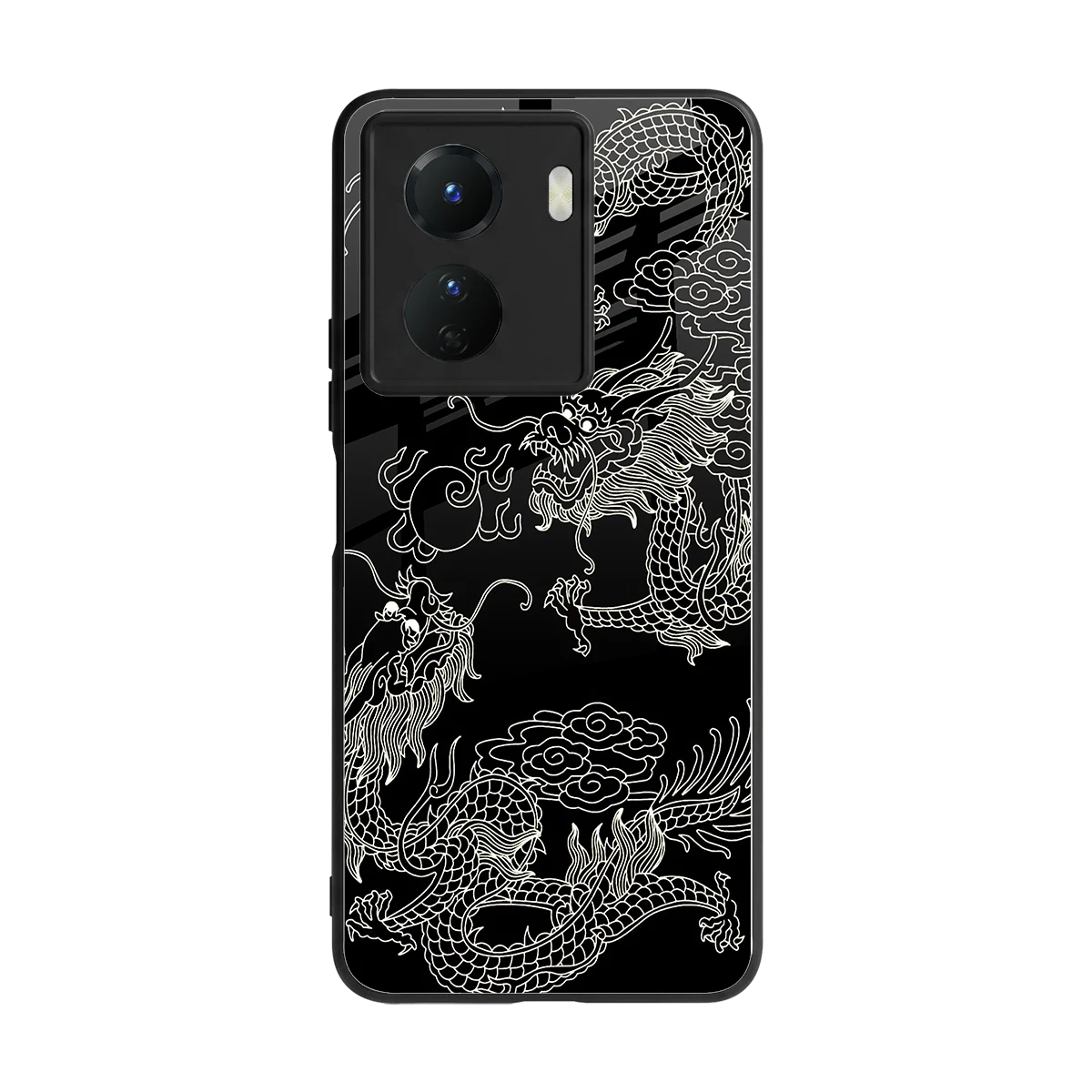 Dragons Black back phone cover | glass case for vivo y16