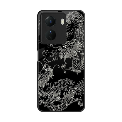 Dragons Black back phone cover | glass case for vivo y16