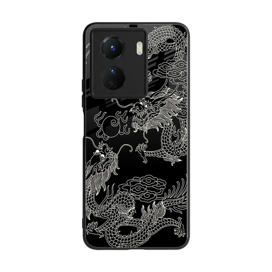 Dragons Black back phone cover | glass case for vivo y16