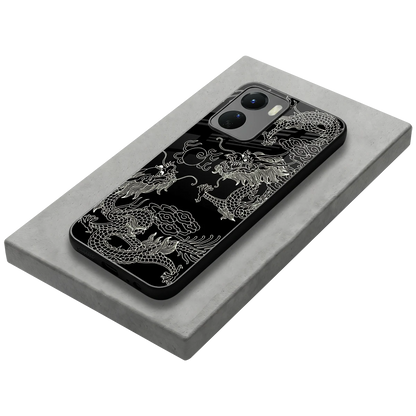 Dragons Black stylish phone case for vivo y16 | glossy glass and slim fit
