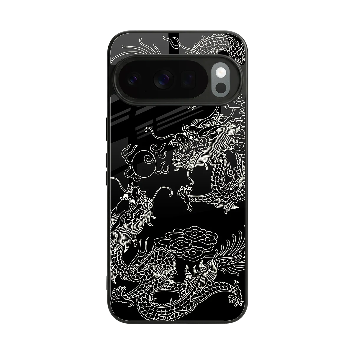 Dragons Black back phone cover | glass case for google pixel 10 pro