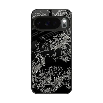 Dragons Black back phone cover | glass case for google pixel 10 pro