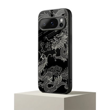 Dragons Black google pixel 10 pro mobile cover | shockproof glass phone case
