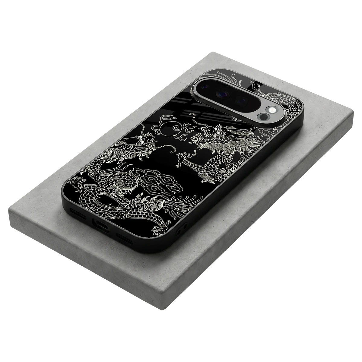 Dragons Black stylish phone case for google pixel 10 pro | glossy glass and slim fit
