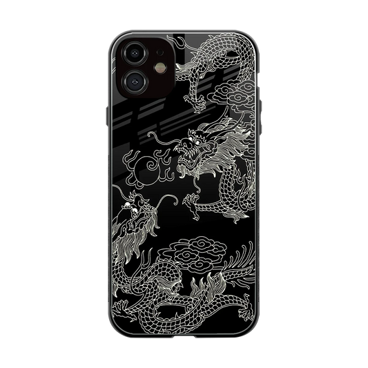Dragons Black back phone cover | glass case for iphone 12