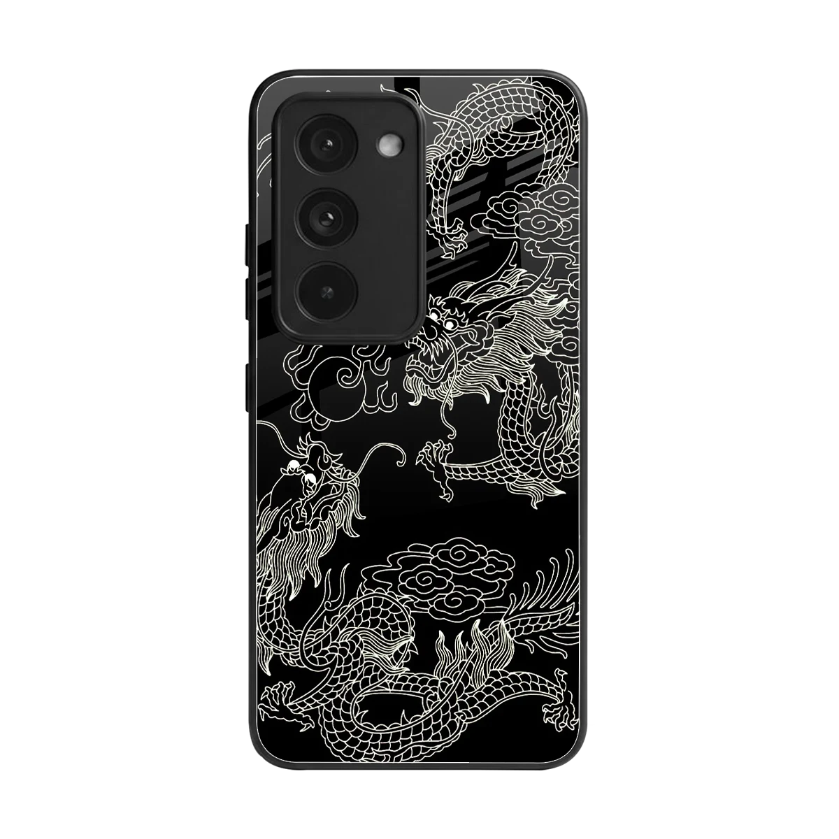 Dragons Black back phone cover | glass case for redmi 15 5g