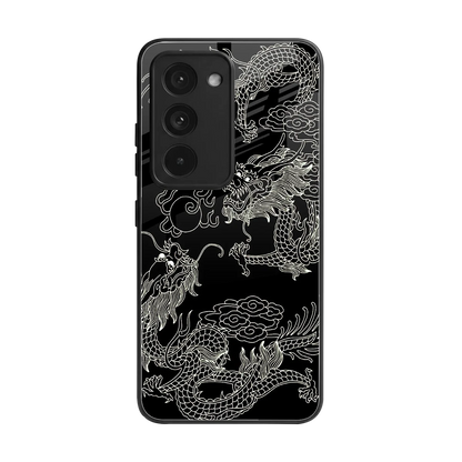 Dragons Black back phone cover | glass case for redmi 15 5g