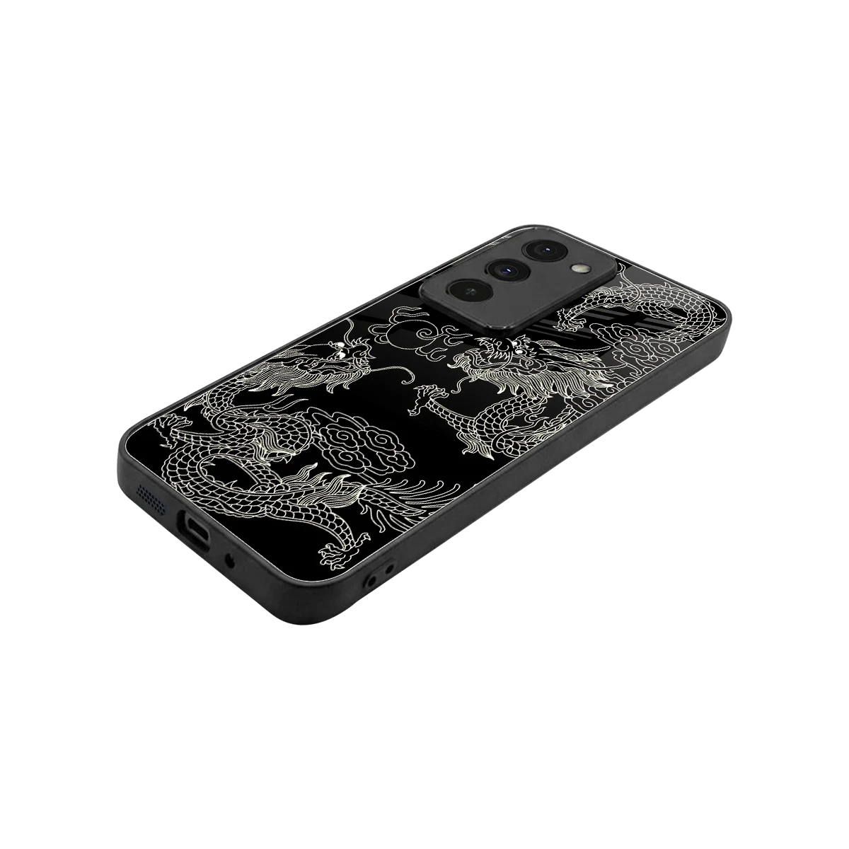 Dragons Black stylish phone case for redmi 15 5g | glossy glass and slim fit