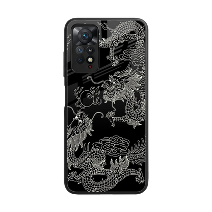 Dragons Black back phone cover | glass case for redmi note 11 pro