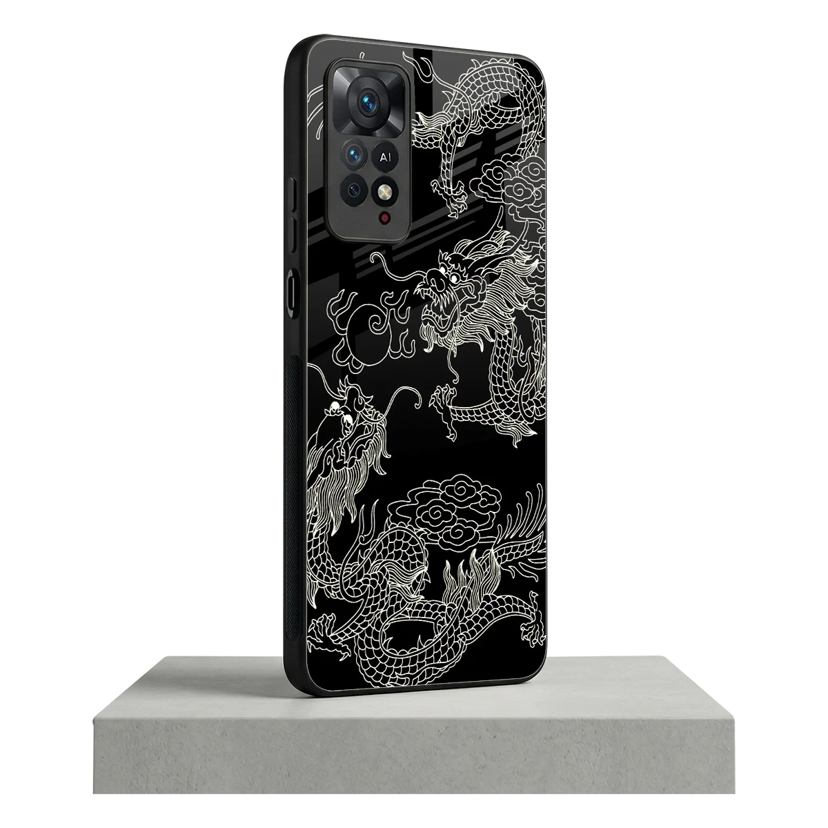 Dragons Black redmi note 11 pro mobile cover | shockproof glass phone case