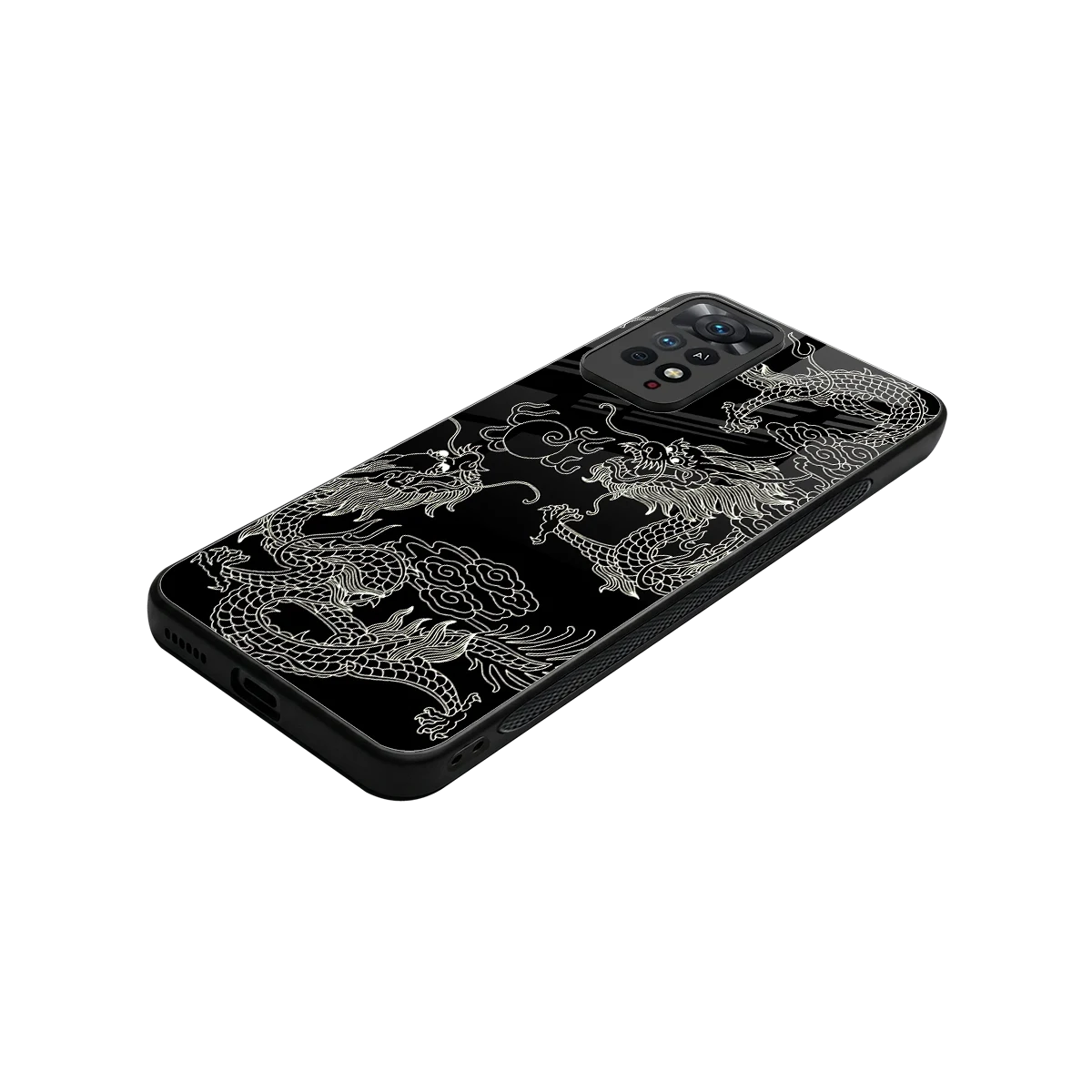 Dragons Black stylish phone case for redmi note 11 pro | glossy glass and slim fit