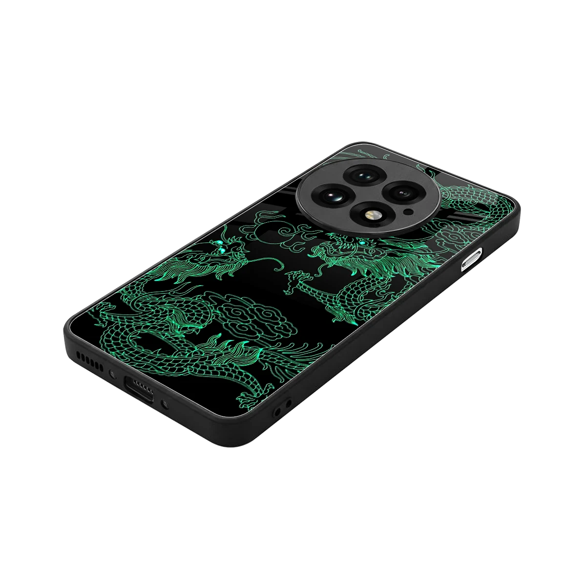 Dragons Green stylish phone case for oneplus 13 | glossy glass and slim fit