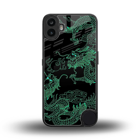 Dragons Green back phone cover | glass case for cmf nothing phone 1