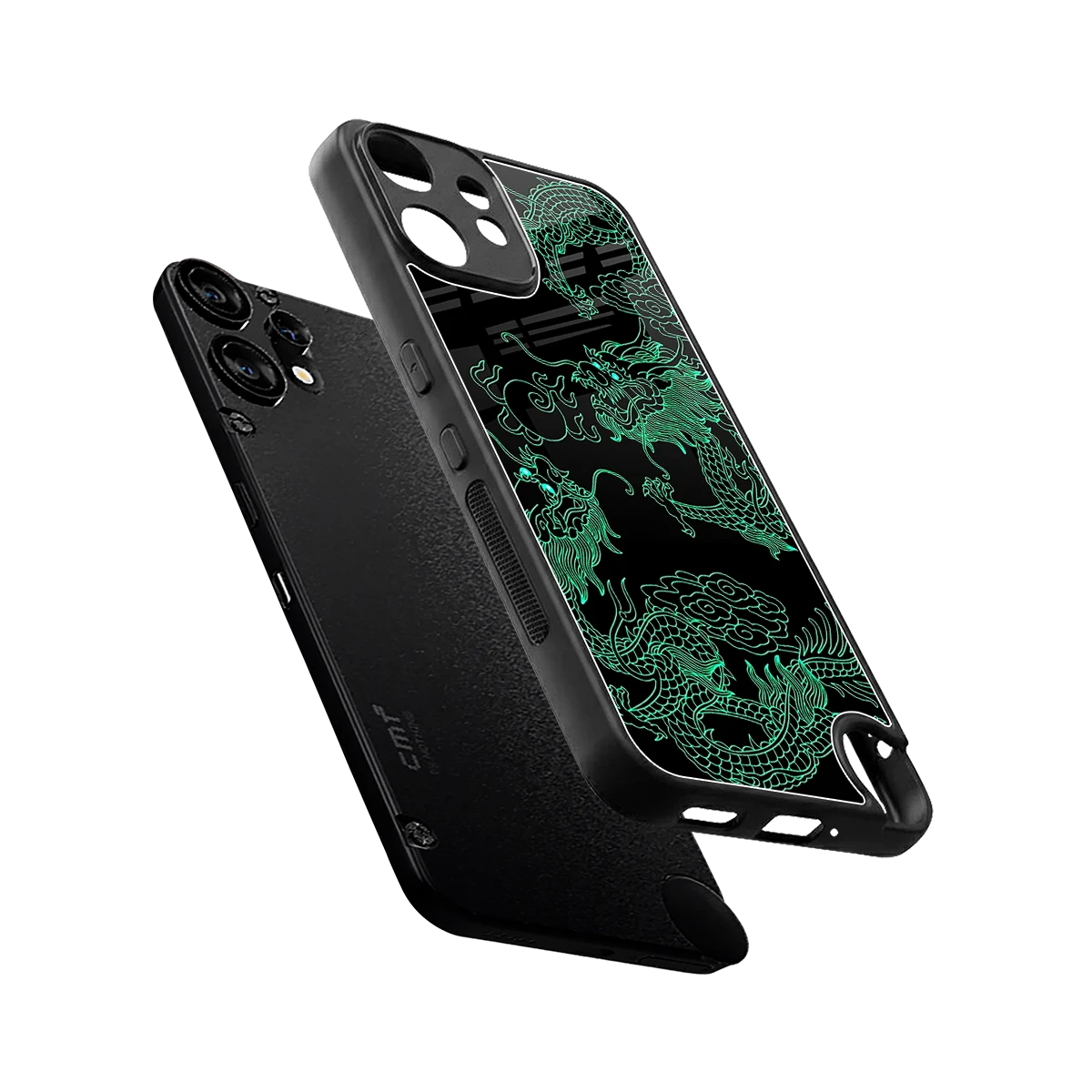 Dragons Green sleek cmf nothing phone 2 pro cover with tempered glass back and TPU edges