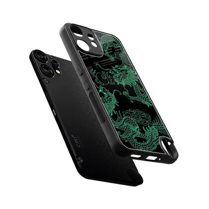 Dragons Green sleek cmf nothing phone 2 pro cover with tempered glass back and TPU edges