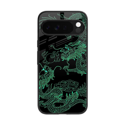 Dragons Green back phone cover | glass case for google pixel 10 pro xl