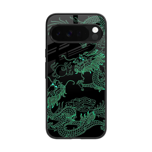 Dragons Green back phone cover | glass case for google pixel 10 pro xl