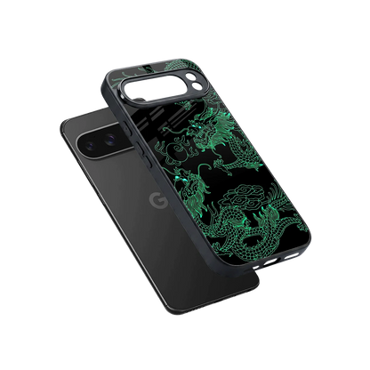 Dragons Green sleek google pixel 10 pro xl cover with tempered glass back and TPU edges