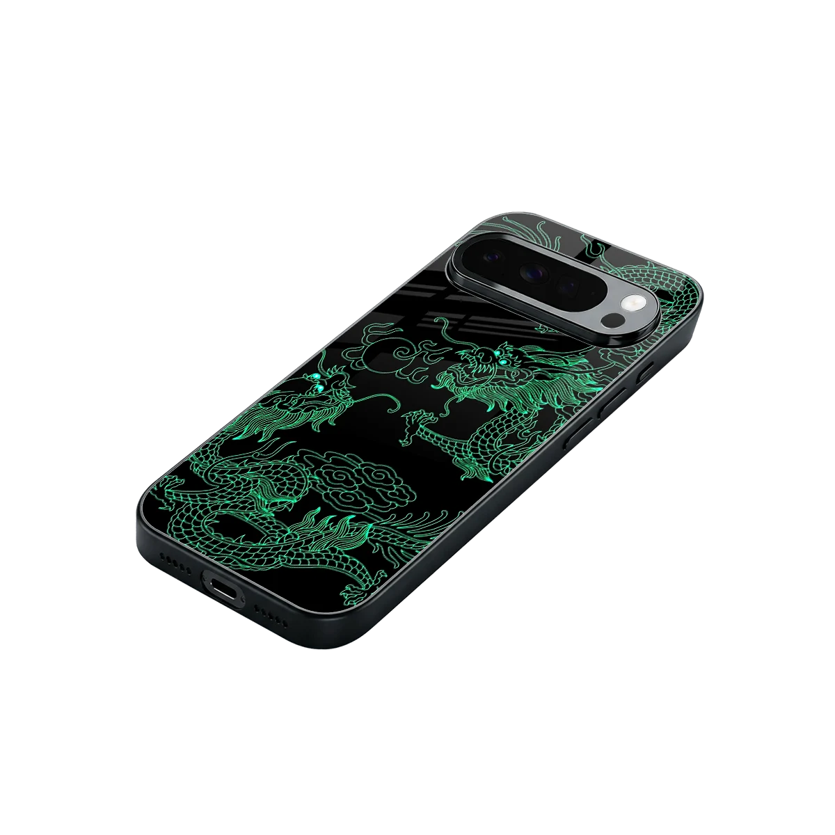 Dragons Green stylish phone case for google pixel 10 pro xl | glossy glass and slim fit