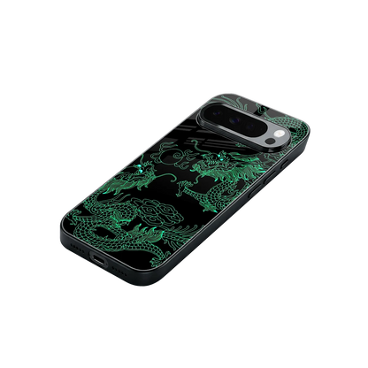 Dragons Green stylish phone case for google pixel 10 pro xl | glossy glass and slim fit