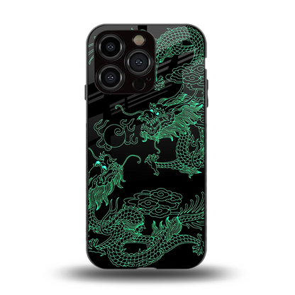 Dragons Green back phone cover | glass case for iphone 13 pro