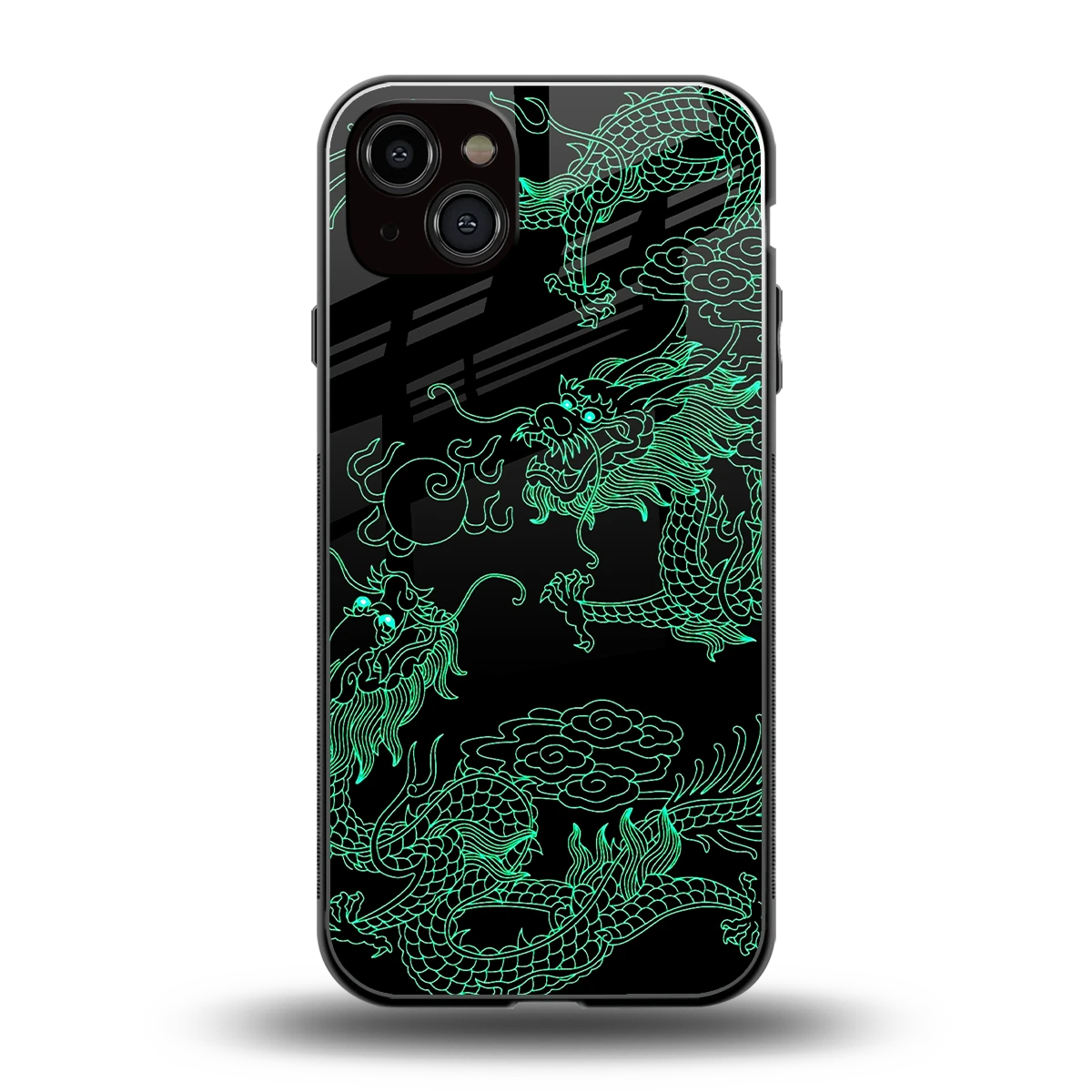 Dragons Green back phone cover | glass case for iphone 15 plus