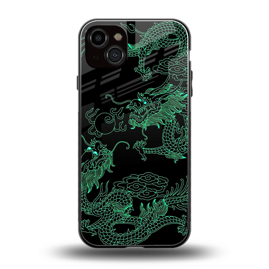 Dragons Green back phone cover | glass case for iphone 15 plus