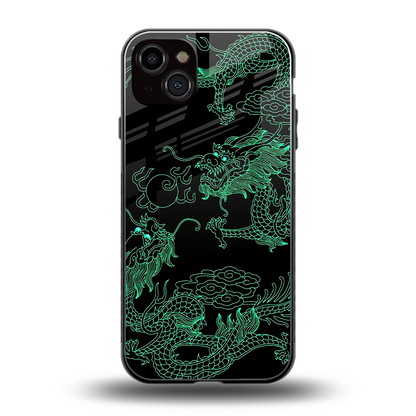 Dragons Green back phone cover | glass case for iphone 14 plus