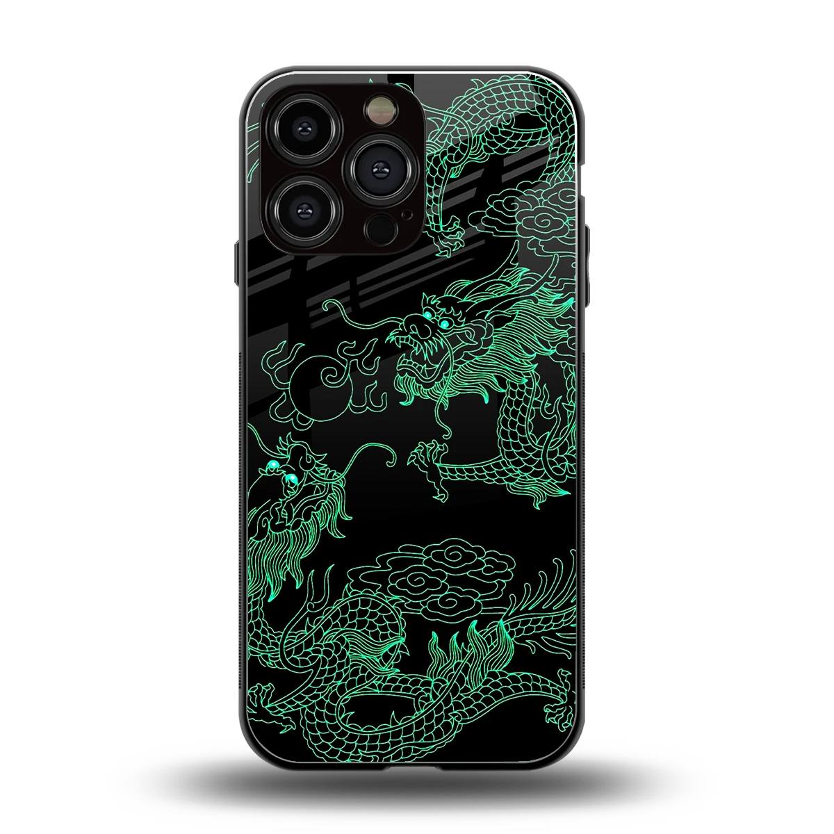 Dragons Green back phone cover | glass case for iphone 15 pro max