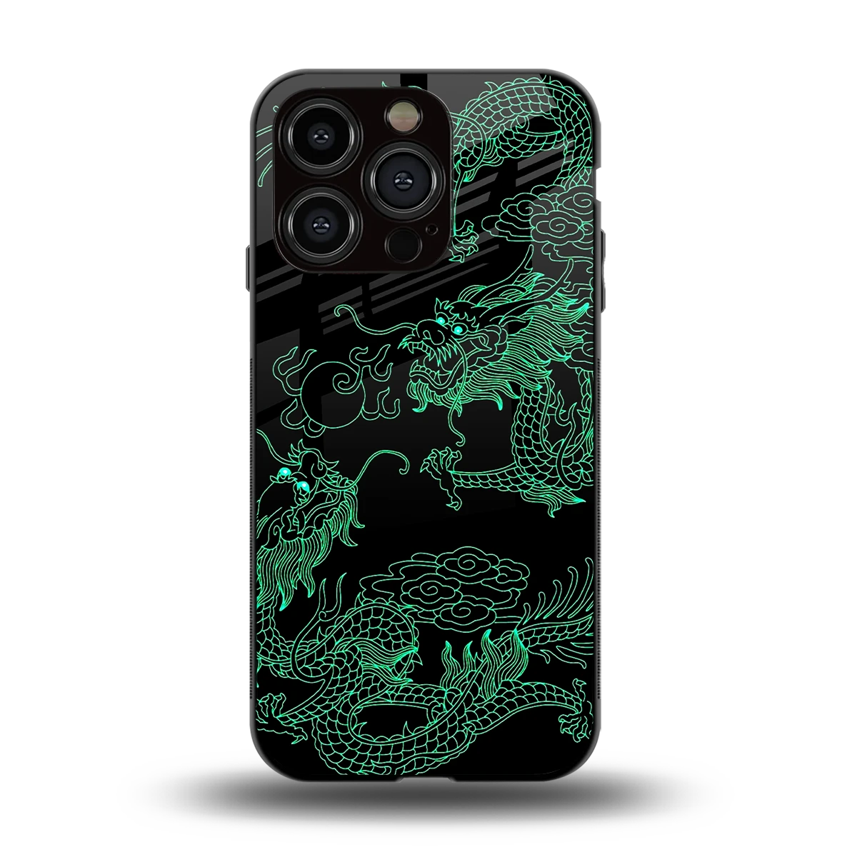 Dragons Green back phone cover | glass case for iphone 15 pro