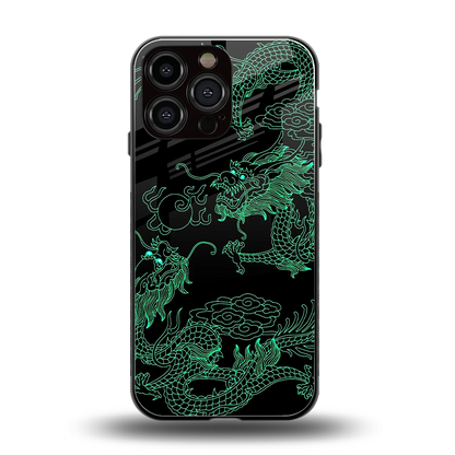 Dragons Green back phone cover | glass case for iphone 16 pro max