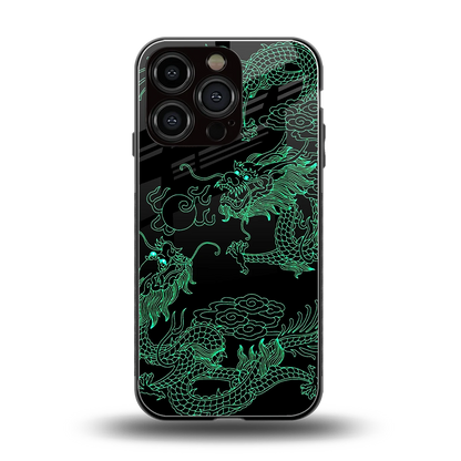 Dragons Green back phone cover | glass case for iphone 16 pro