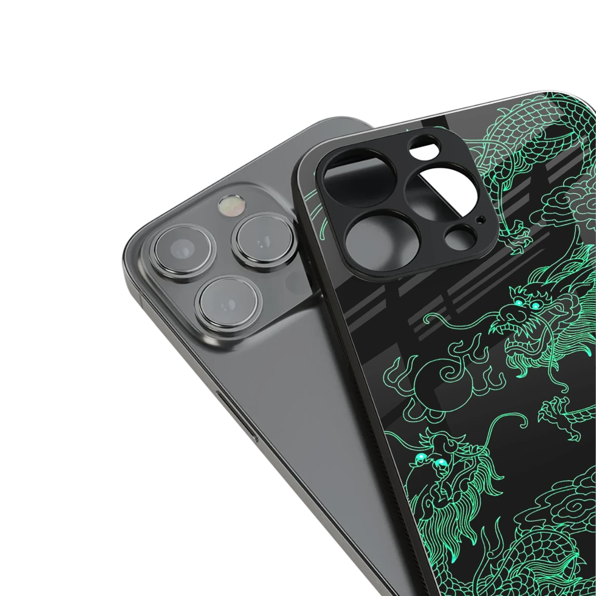 Dragons Green stylish phone case for iPhone 16 | glossy glass and slim fit