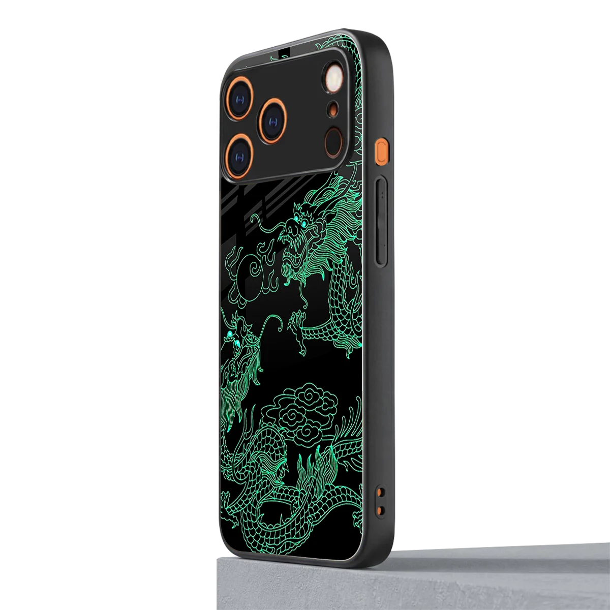 Dragons Green iphone 17 pro mobile cover | shockproof glass phone case