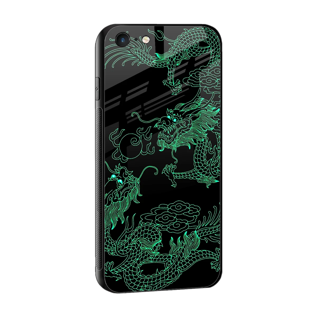 Dragons Green sleek iphone 6 cover with tempered glass back and TPU edges