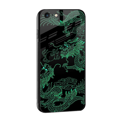 Dragons Green sleek iphone 6 cover with tempered glass back and TPU edges
