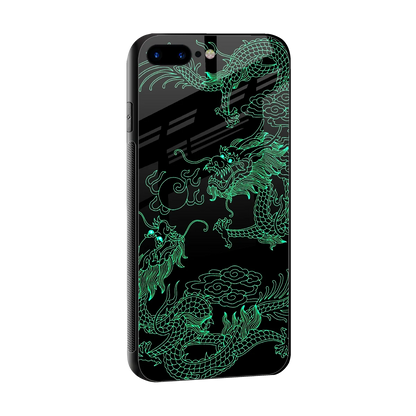 Dragons Green sleek iphone 7 plus cover with tempered glass back and TPU edges