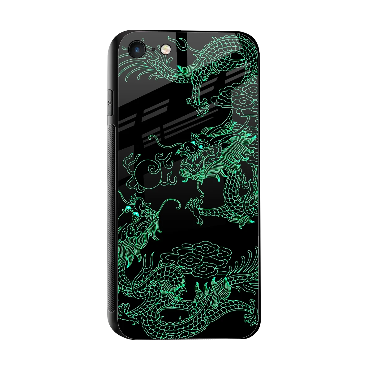 Dragons Green sleek iphone se 2020 cover with tempered glass back and TPU edges