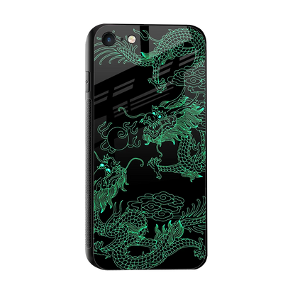Dragons Green sleek iphone se 2020 cover with tempered glass back and TPU edges