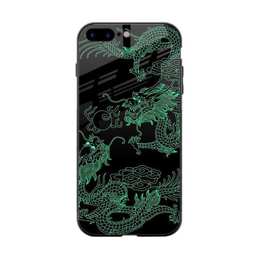 Dragons Green back phone cover | glass case for iphone 7 plus