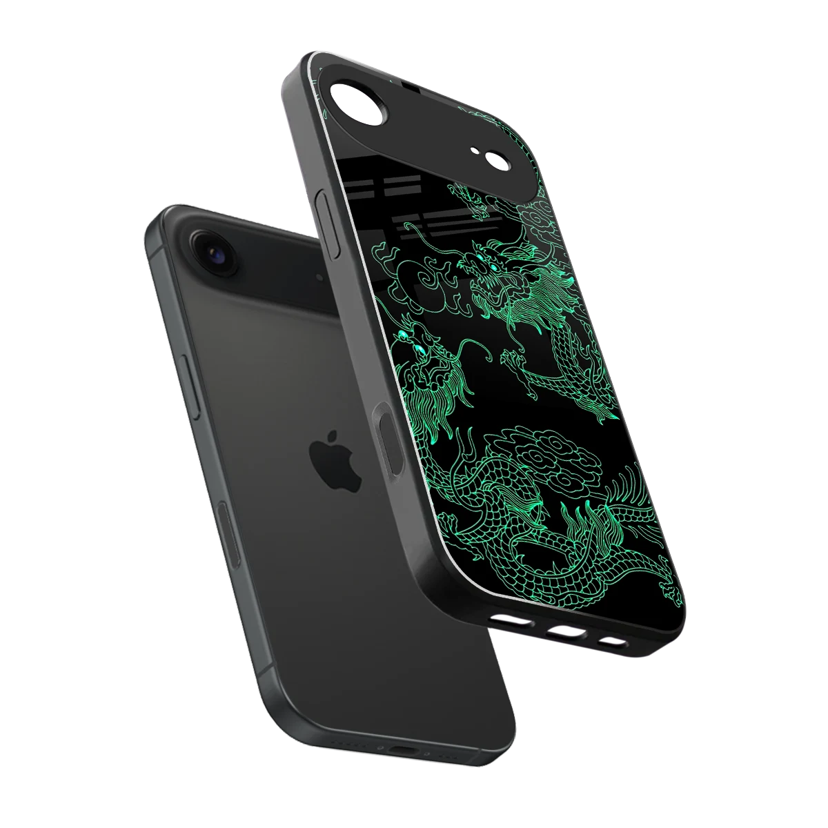 Dragons Green sleek iphone air cover with tempered glass back and TPU edges