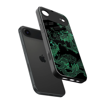 Dragons Green sleek iphone air cover with tempered glass back and TPU edges